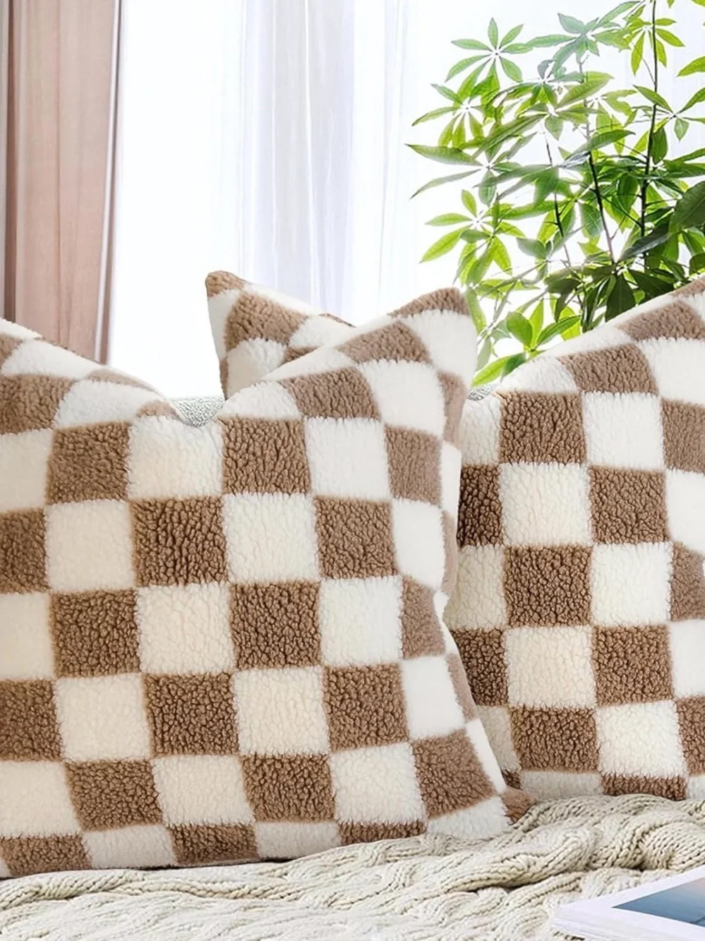 Cozy Checkered Brown and Cream